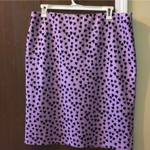 Eloquii Light Purple Black Hearts Skirt